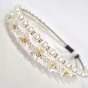 진주 꽃웨딩 머리띠 악세사리 신부셀프웨딩 헤어밴드 해리네점빵 진주머리핀