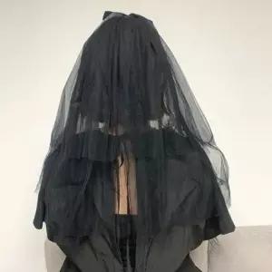 셀프웨딩 소품 라인 보카실 블랙 웨딩 베일 사진소품 블랙베일 소품샵 블랙웨딩베일