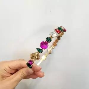 화려한 보석 머리띠 여성 큐빅 헤어밴드 한복 셀프웨딩 고급 세련된 블링 파티 큐빅머리띠