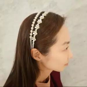 프린세스 귀족 진주 헤어밴드 로맨틱 웨딩 티아라 큐빅머리띠 웨딩헤어밴드 리본헤어밴드