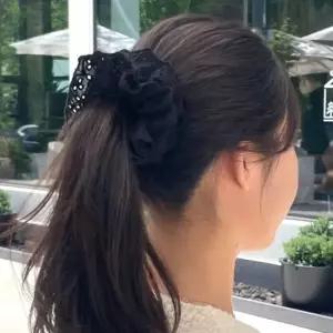 곱창머리끈 펀칭 레이스 스크런치 곱창밴드 블랙 곱창머리끈 곱창밴드 왕곱창밴드