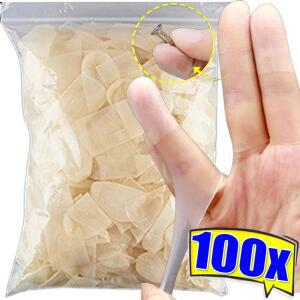 호환 투명 손가락 슬리브 초박형 서리로 덥은 미끄럼 방지 먼지 방지 장갑 손톱 보호 손가락 슬리브 야외 작업 라텍스 장갑