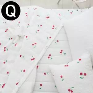 체리 시어서커 여름 이불 패드세트 퀸 Q 화이트