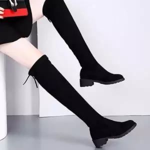 겨울 기모 여성 스웨이드 캐주얼 롱 부츠 여성 캐주얼