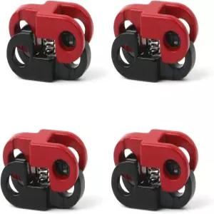 루이워 4PCS 블랙-레드 메탈 멀티 컬러 스프링 코드 잠금 끝 토글 스토퍼 합금 패스너 슬라이더 드로스트링