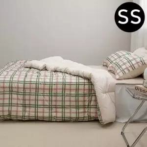 체크 차렵이불 베개커버 슈퍼싱글 SS 마일드그린티