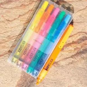 똑딱이형광펜 모리스 JUSTCLICK 노크식 Slim 형광펜 S-Vivid 5색set