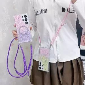 유니커블 갤럭시 S25 S24 S23 글리터 맥세이프 스트랩 케이스