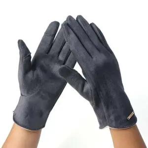 TBZ 여성용 스웨이드 핑거홀 터치형 블루그레이 장갑