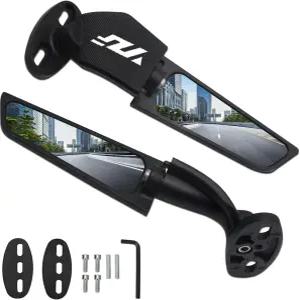 야마하 R1 R3 R6 R15 R25 R125용 모터사이클 리어 뷰 미러 윙 사이드 알루미늄 조정 가능한 360 회전