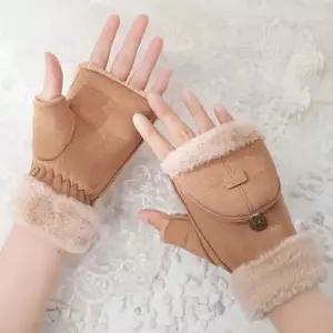 무스탕 오픈 기모 벙어리 장갑 1P 플립 융털 글러브 오픈장갑