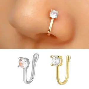 뚫지않는 입술 코 큐빅 피어싱 가짜 코찌 입찌 1PCS 써지컬코찌