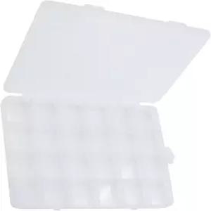 얀산이도 24 그리드 주얼리 정리함 7.5인치 x 5.2인치 고정 투명 플라스틱 보관함 귀걸이 도구 작은 물품