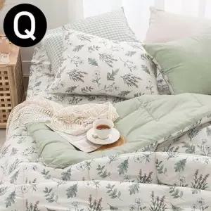 플로럴 차렵이불 패드세트 퀸 Q 베이지 퀸이불패드세트