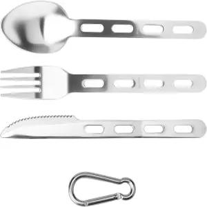 Rxsdfdi 여행 도구 내구성이 뛰어난 스테인리스 스틸 캠핑 세트 재사용 가능한 3 여행용 식기 휴대가