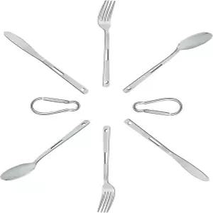 아웃도어저커 2세트 캠핑용품 및 실버웨어 초경량 4인 2인용 스푼 포크 나이프 콤보 야외 요리 식사로