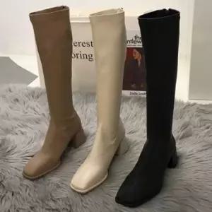 여성 캐주얼 롱부츠 통굽 부츠힐 슬림핏부츠 3색 여성워커