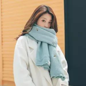 TBZ 포인트 과일자수 니트목도리-민트 니트넥워머