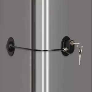 REZIPO - 열쇠 2개가 달린 냉장고 도어 잠금장치 파일 서랍 냉동실 및 안전 캐비닛 Black