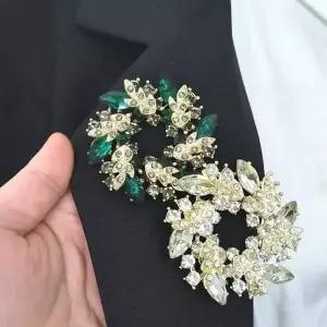 소장가치메탈브로치럭셔리 큐빅 듀얼장식액세서리