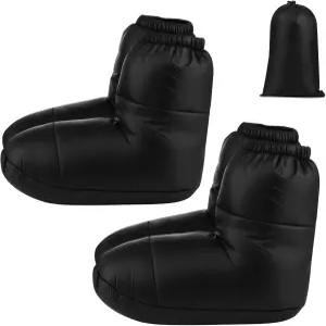 치싱유 2쌍 캠핑 다운 부츠 따뜻한 양말 초경량 수면 발 워머 남녀 백팩 텐트 침낭 워밍업