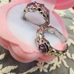 실버925 유니크 보석 큐빅 은반지