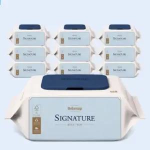 시그니처 에코 블루 70매 10팩 엠보싱 유아용물티슈 저자극 보습효과 아기 신생아 두꺼운 물티슈 선물