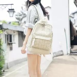 [하프클럽/]가방상점 체크 학생 여성 라인 백팩 줄무늬 가방 여자 책