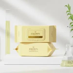 브라운 대용량 프리미엄 물티슈 카키 70매 캡형 20팩 엠보싱 도톰한 신생아 아기물티슈 가정용 필수템