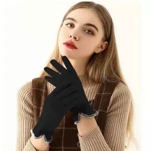 [하프클럽/]여성 3컬러 슬림핏 페미닌무드 리본 스웨이드장갑