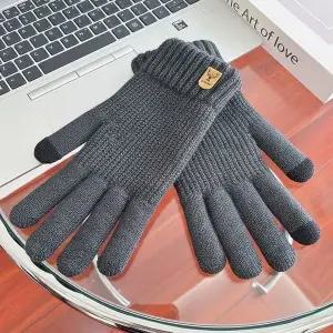 [하프클럽/]남녀공용 6컬러 심플 라벨 파스텔톤 커플 겨울장갑