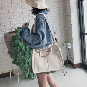 [하프클럽/]캐주얼 크로스백 화이트 가방 데일리 캔버스 토트백