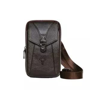 [하프클럽/]크로스백 미니 가죽백 빈티지 핸드폰 가방 다크브라운