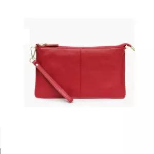 [하프클럽/]슬림 크로스 가죽 스트랩 클러치 겸 핸드백 가방 레드