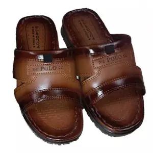 [골드스마일]슬리퍼마트 통가죽 A1 남성 슬리퍼 (브라운) (택1)