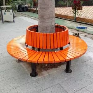 원형 야외벤치 공원 벤치의자 둘레 등받이 관광지