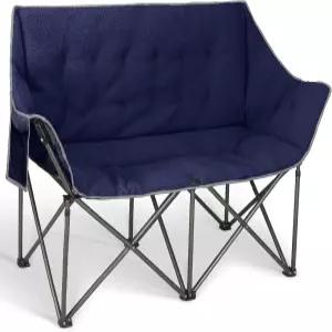 더블 캠핑 의자-패딩 러브시트 캠프 소파 2인용 헤비 듀티 접이식 잔디 뒷마당 스포츠 파티오 및 가정용