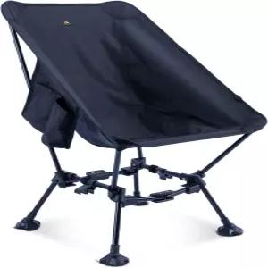 클림 두 높이의 가볍고 컴팩트하며 편안한 캠핑 접이식 비치 의자와 미끄럼 방지 큰 발 및 휴대용 가방