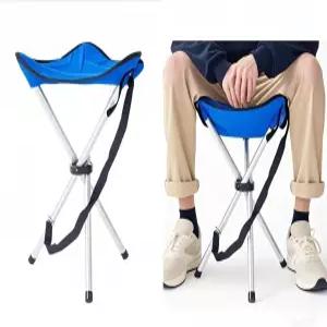 OVINEG 접이식 캠핑 의자 16.5인치 휴대용 삼각대 시트 야외 여행용 키 큰 산책 사냥 하이킹 낚시 등산