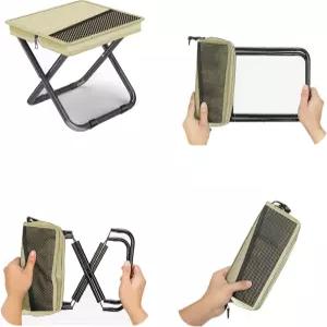 Zabplox 2-in-1 접이식 캠핑 의자 슬링백 / 220LB 적재 용량 휴대용 낚시 하이킹 정원 가꾸기 및 해변 야외