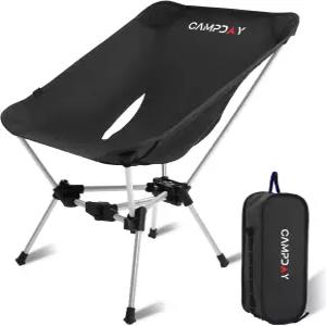 캠프데이 캠핑 의자 배낭여행 휴대용 하이킹 초경량 소형 접이식 야외 비치 피크닉 콘서트 330파운드 블랙
