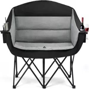 아폴로 워커 오버사이즈 2인용 더블 캠핑 의자 - 듀얼 컵 홀더 및 휴대용 가방이 있는 엑스트라 와이드