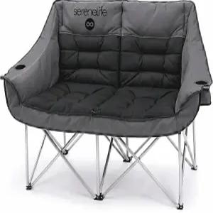 커플 친구 및 가족을 위한 캠핑 러브잇 더블 의자 파이어 나이트를 접이식 2인용 테일게이트 재미 해변