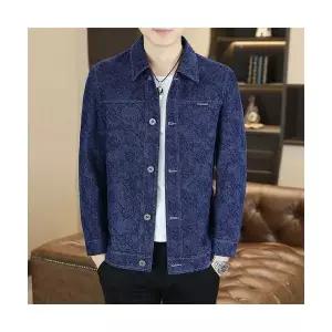 키체샵 남성 청자켓 데님 칼라 재킷 가을 고급스러운 슬림핏 코트 HO3