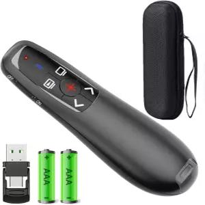 케이스 스토리지가 있는 프레젠테이션 클리커 USB-A C 수신기가 무선 프레젠터 리모컨 데스크톱 컴퓨터와