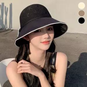 [센트럴몰]버킷햇 메쉬 별달 배색 통기성