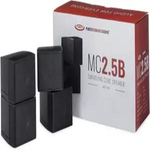퓨어 공명 오디오 MC2.5B 듀얼 2.5인치 회전 서라운드 사운드 미니 큐브 스피커(페어 블랙)(괄호 없음)
