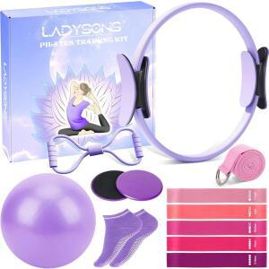 비너스필터 필라테스 링 세트 - 12.6인치 매직 9.8인치 볼, 슬라이딩 서클, 디스크