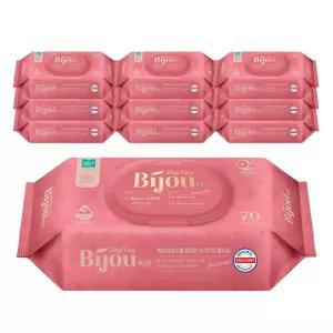 코랄 물티슈 모나리자 캡형 70매 10팩 비쥬 x