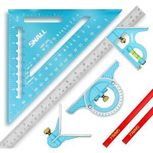 SHOLL 애프터 스퀘어 콤보 도구 프레임 16인치 콤비네이션 2개 세트 알루미늄 스테인리스 연필 7인치 아연 스크라이버 스틸 목공 합금 카펜터